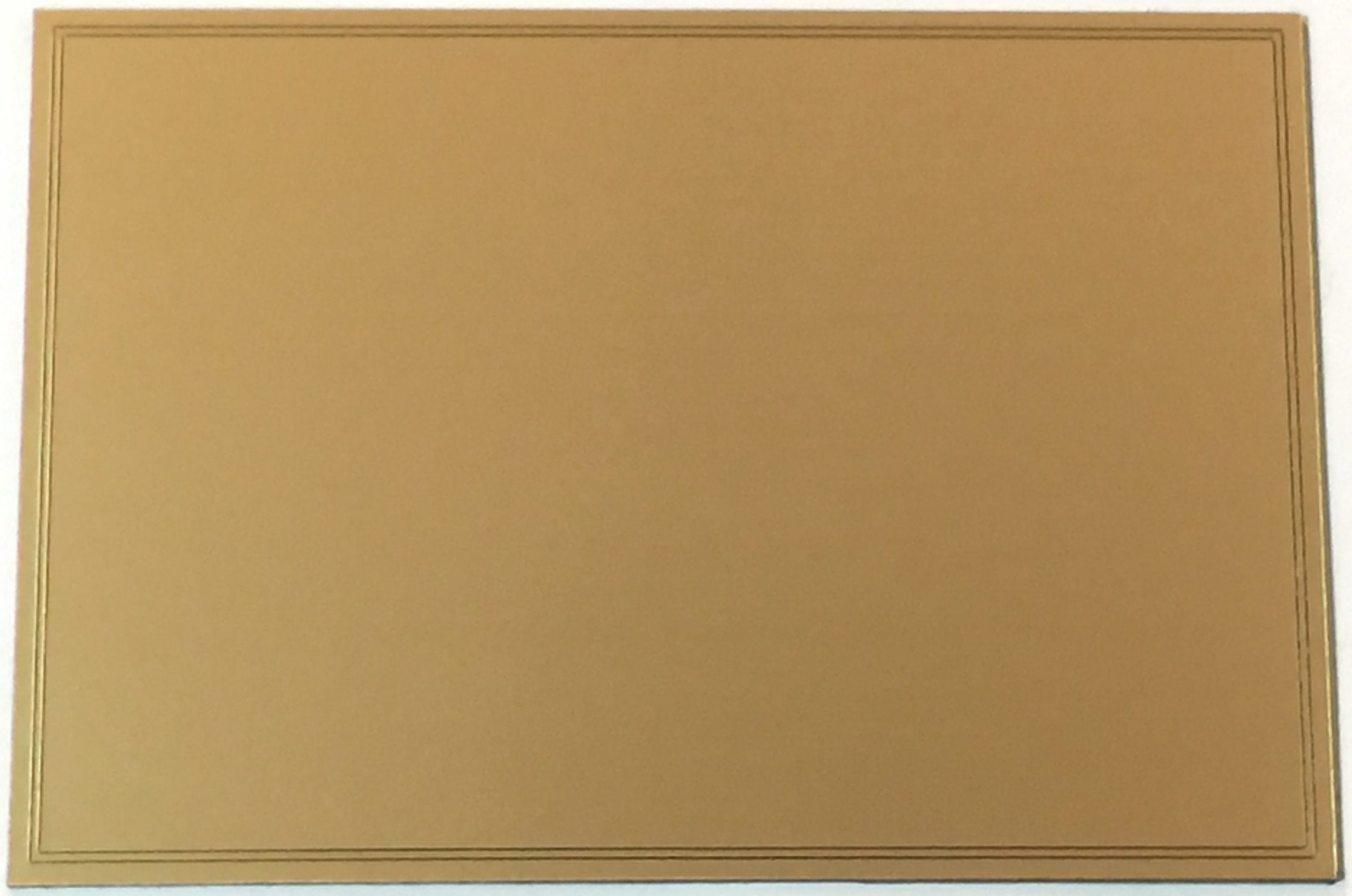 Lot de 25 Plaques cercueils 145x100mm Double Liserets Or Brossé