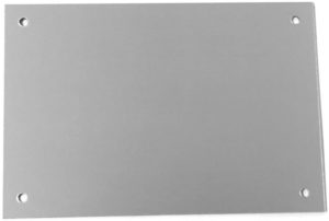 Plaque cercueil 145x100mm avec trous Argent brossé