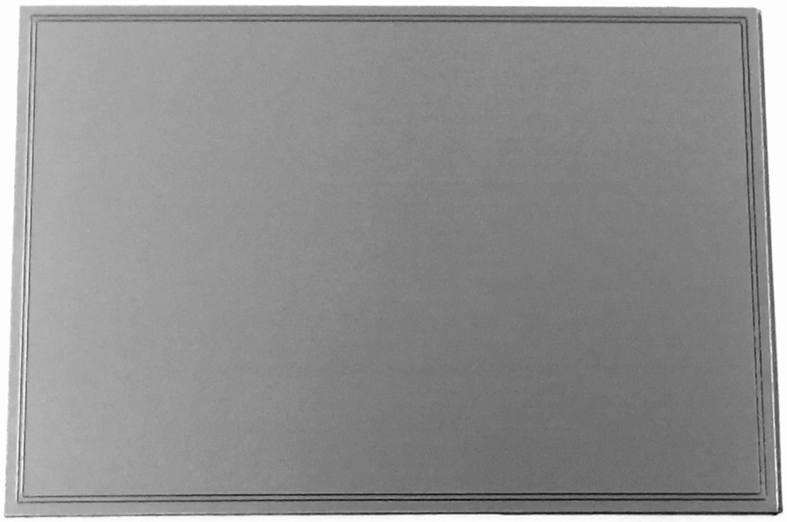 Plaque cercueil 145x100mm double liserets Argent brossé